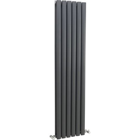 Hudson Reed Revive Double Designer Vertical Radiator 1500mm H x 354mm W - Anthracite (1/5)