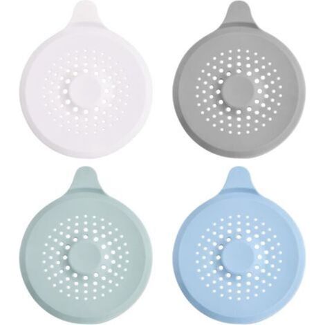 4 Stück Silikon Abflusssieb Schutz, 14cm Küchenspülbecken Filter mit Saugnapf, Badewannen Abflussabdeckung Filter, Duschhaarsieb Universal