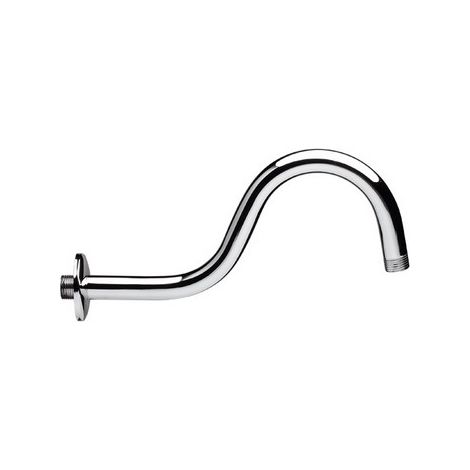 BRACCIO DOCCIA CURVO IN OTTONE PESANTE CROMATO cm 29