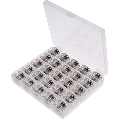 Metal bobbin with case for standard domestic sewing machine Brother Singer Bernina Pfaff Elna Babylock Kenmore Juki. (1/4)