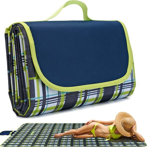 1 Couverture de pique-nique,imperméable et anti-sable,tapis d'extérieur en polyester et PVC,pliable et portable,pour plage parc et camping (1/5)