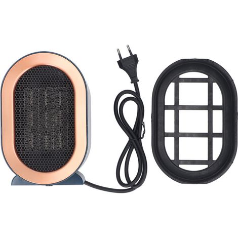 Jeffergarden Chauffage d'appoint électrique portable de 1 200 watts, chauffage rapide, compact, avec protection anti-surchauffe et anti-basculement, adapté aux bureaux à domicile, bleu