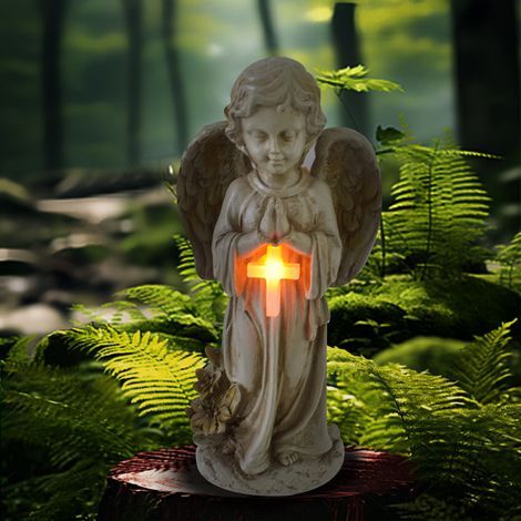 Decorazione da giardino bianca 30,5 x 14,5 cm 1 x Ornamento per esterni impermeabile a energia solare Lampada da prato impermeabile (1/5)