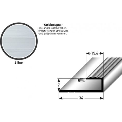 Einschubprofil "Waterford" für Laminat, 7 mm Einfasshöhe, Aluminium eloxiert, gebohrt-silber-1000