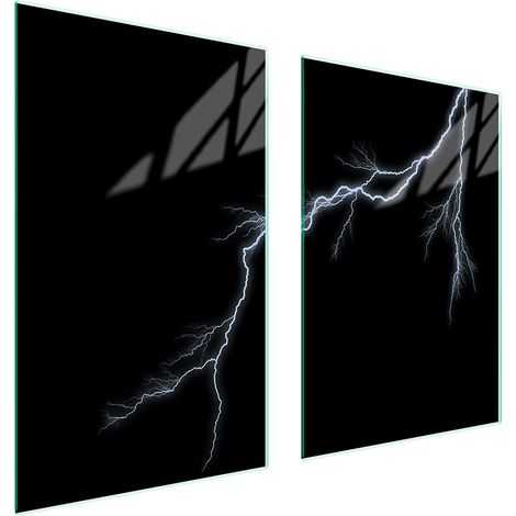 Plaque de protection en verre pour la cuisine 65x52 tempête (1/5)
