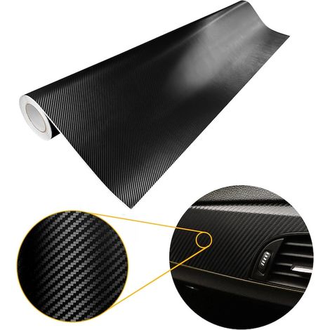 Thermoplastische Folie für die Fahrzeugrestaurierung, Kohlefaserstruktur, 30 x 150 cm, schwarz. (1/3)