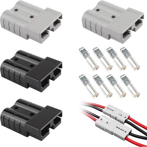 4 Pcs Compatible avec Connecteur Batterie 50A 600V, Noir et Blanc (1/5)