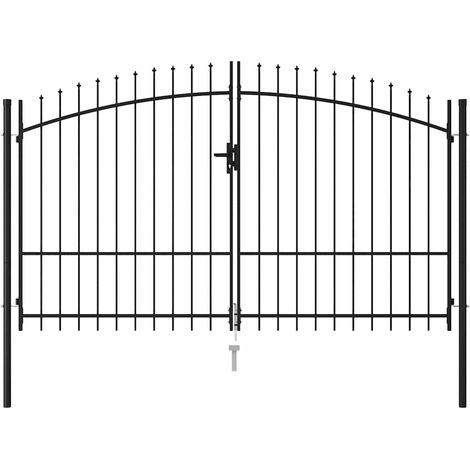 Portail de clôture Woerden à double porte avec pointe supérieure 299,5 x 224,5 cm (1/5)