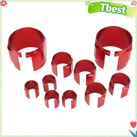Tbest Kit de couvercle de tuyau d'habillage en acier inoxydable Kit De Gaine De Tuyau De Radiateur Kit De Gaine moto ouie Rouge (1/5)