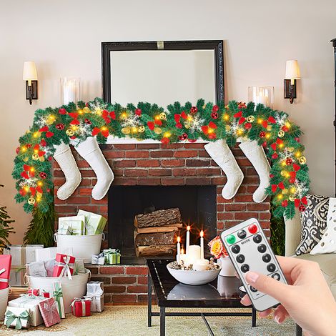 Randaco Guirnalda de Navidad guirnalda de Navidad 5M USB guirnalda de abeto artificial con mando a distancia rama guirnalda colgante