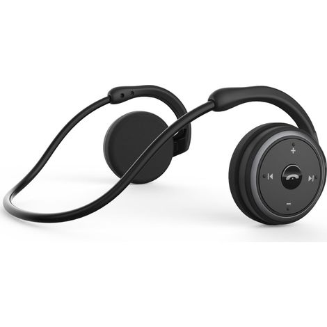 Casque Bluetooth Sans Fil - Oreillettes Sport Extérieures Légères avec Microphone Intégré et Son Clair - Pliable pour Transport Facile - Noir (1/5)