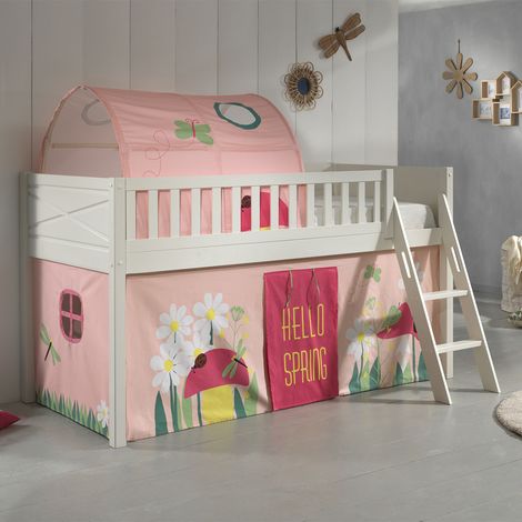 Lit mi-hauteur 90x200 sommier inclus et housse Spring Vipack Scott Blanc (1/5)