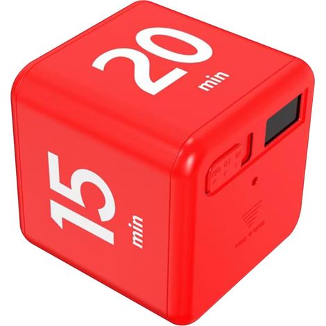 Cube Timer - 6 6 Cm - Gravity Sensing Flip Countdown Timer - For Study Cooking Sports Office Use - 15 20 30 60 Min Options - 1 Piece