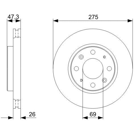 Disque de frein BOSCH 0 986 479 369 pour CERATO I A trois volumes (1/2)
