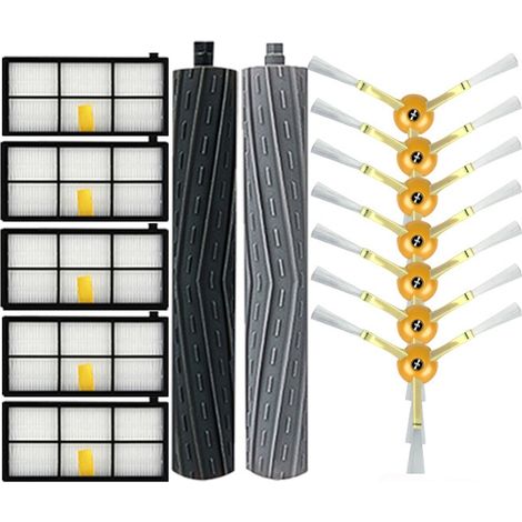 Accesorios para aspiradoras robot iRobot Roomba 800/860/870/880/960, estilo: 7 cepillos laterales + 5 cepillos HEPA + 1 par de cepillos adhesivos principales. (1/4)