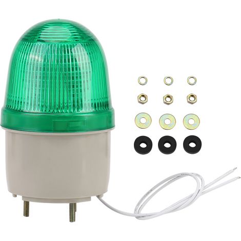 Ortviai Balise d'alarme LED clignotante 220 V verte – Modèle LTE-5071, IP45, ABS/PC (1/5)