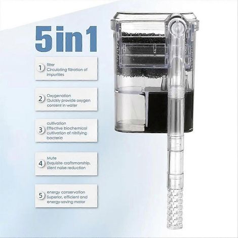 Geräuschloser Aquarienfilter, externes Filtergerät für Aquarien, Hochleistungs-Wasserreinigungssystem für Aquarien (1/5)
