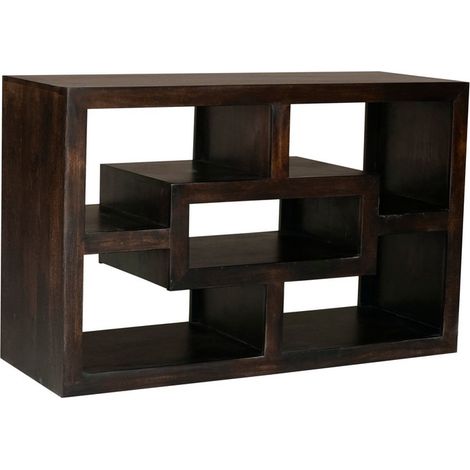 Yoga Straight TV Unit - Mango Wood - L40 x W110 x H70 cm - Dark Finish