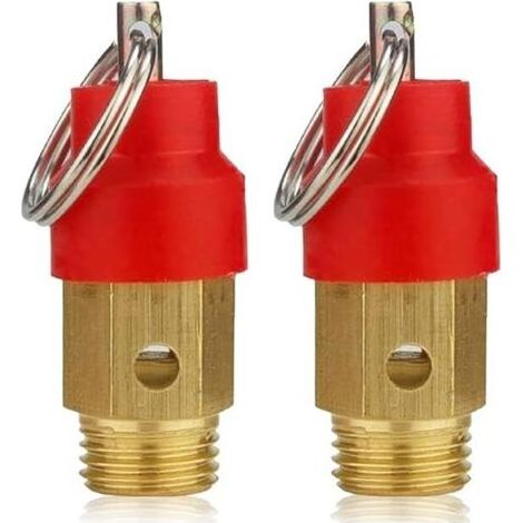 2 Piece Brass Compressor Safety Relief Valve Pressure Regulator Pressure Reducer, Male 8 Bar Compressor Safety Valve 1/8 Compressor (1/5)