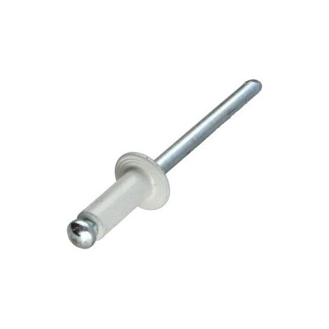 Rivet aveugle Aluminium Tige acier 4X8 Epaisseur de serrage 2 à 4 Tête Ronde Standard RAL9010 blanc pur