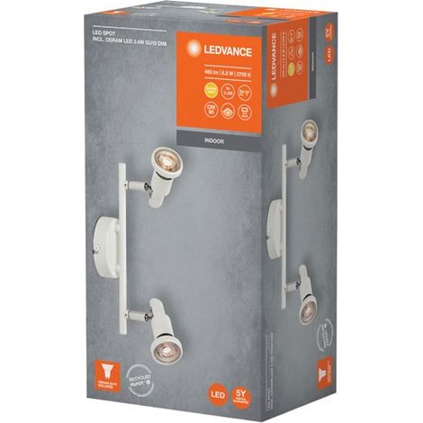 Spot Led Gu10 2x3 W Bianco Caldo Regolabile - Ledvance