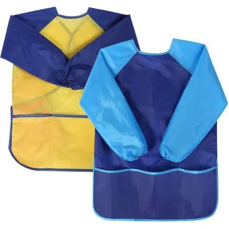 Tablier de Peinture Enfant - Blouse Peinture Imperméable - Manches Longues - 3 Poches (1/4)