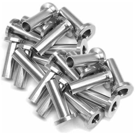 30 Pcs Manchons de Protection en Acier Inoxydable pour Garde-corps de Câble 5/32 Pouce Poteaux en Bois, Balustrade de Bricolage (1/4)