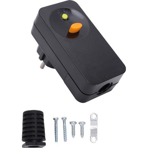 Prise GFCI avec Disjoncteur 16A RCCB - Auto-Reset 0.03s, Protection Surtension - Pour Laveuses à Pression, Spa et Outils Electriques - Noir (1/5)