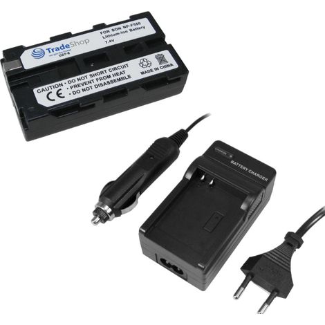 ANGEBOT IM SET: Trade-Shop Kamera Li-Ion Akku 2400mAh + Ladegerät mit Kfz Adapter für SONY CCD TR-V51 TR-V517 TR-V57 TR-V58 TR-V615 TR-V62 TR-V65 TR-V66 TR-V67 TR-V68 TR-V715 TR-V716 TR-V72 TR-V720