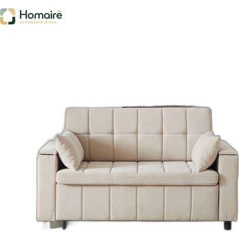 Canapé en velours beige de 148,6 x 81,3 x 86,4 cm HOMAIRE (1/5)