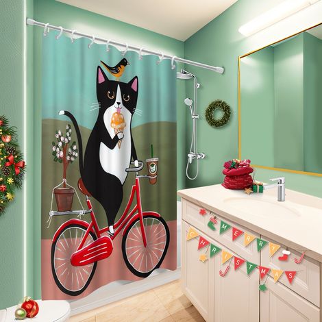 Rideau de bain en polyester 180x180 poids aux ourlets voile de douche pour dans une salle de bain design