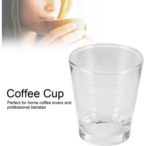 Tasse à café de 80ml avec échelles, verre doseur de lait pour la maison, le bureau et le magasin, Transparent (1/5)