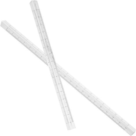 Règle d'architecte, 2 pièces, plastique transparent, mesure (1/5)
