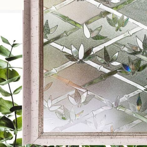 Privacy Window Film 44.5x200CM, Flower Design, Electrostatic Window Film, Adhesive Privacy Window Film for Windows (1/4)