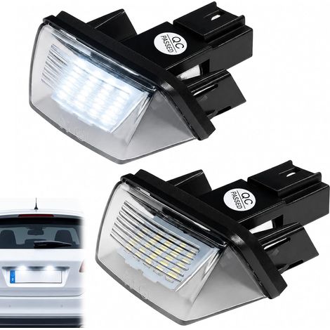 2 PCS LED Éclairages de Plaque Immatriculation pour C3 206 207 308 LED Feux Plaque Immatriculation pour C4 307 C5 DS4 407 5008 XSara Saxo 306 406 Remplacement 6340A3 6340.A3 (1/5)