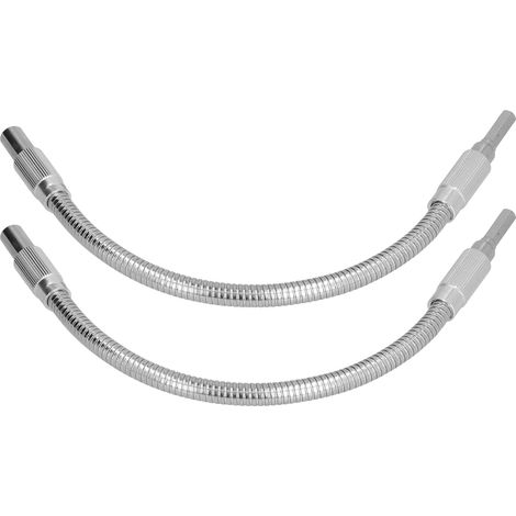 2 pièces Tige flexible métallique à tige hexagonale pour tournevis, rallonge pour perceuse électrique, 300 mm (1/5)