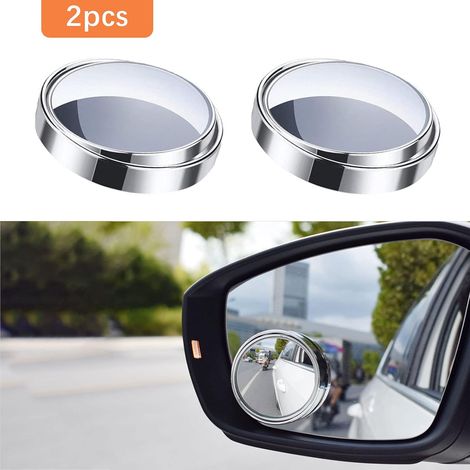 Retroviseur Agrandi - Miroir Ajustable 360° - Diamètre 50 mm - Pour Rétroviseurs Extérieurs - Fixation Adhésive 3M - Lot de 2 (1/5)