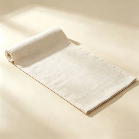Tovaglia Impermeabile Antimacchia 40x160 cm - Effetto Lino Beige Moderno - Lavabile Facile da Pulire (1/5)