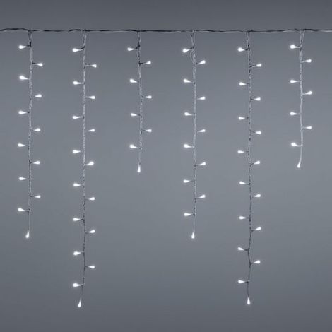 Cascata effetto Nevicata luci a led per esterno decorazione natalizie h 80 x 360 cm -Bianco Freddo