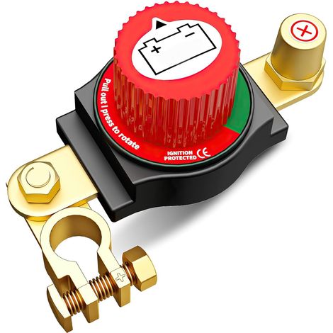 Batterietrennschalter mit oberem Pol, 12 V–48 V Batterietrennschalter-Kit für Auto, Wohnmobil, Boot, LKW, Geländefahrzeug, kompatibel mit Pluspol, flexible Installationsoptionen