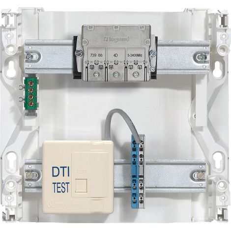 Legrand – Dispositif de terminaison intérieur RJ45 – 1 entrée, 2 sorties – Installation sans outil dans coffret multimédia
