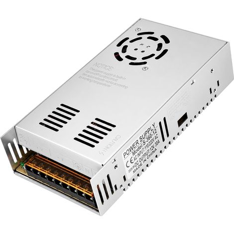12V 30A 360W Alimentation Transformateur, Alimentation à Découpage Adaptateur, 220V CA à 12V CC Transformateur Convertisseur Adaptateur Alimentation pour Imprimantes 3D Radio Bandes LED (1/5)