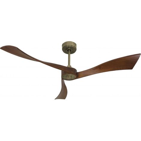 Twist, Ventilateur déstratificateur d'air, pales bois sombre 166 Cm Moteur Laiton , sans lumière