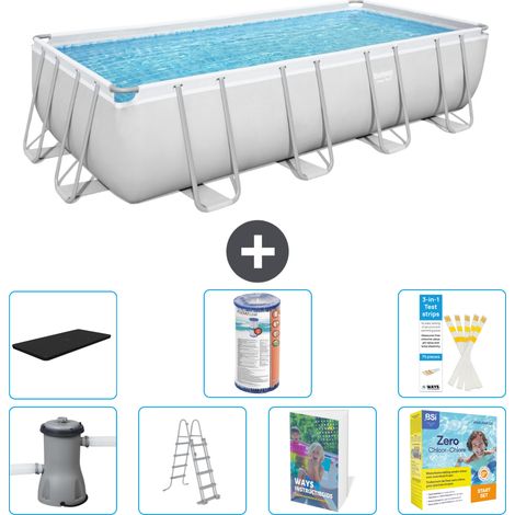 Bestway Power Steel Rechteckig - 488x244x122 cm - 8-teilig S572