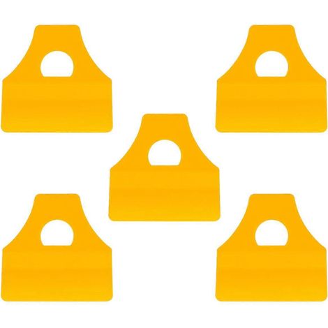 Lot de 5 mini raclettes en plastique avec trou pour applicateur de vinyle et autocollants pour voiture-10X10X0.5CM-Yellow (1/3)