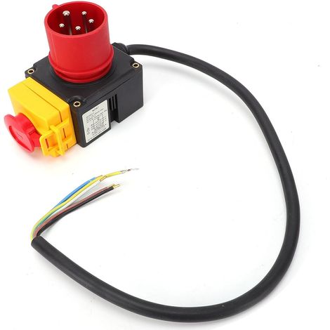 Interrupteur électromagnétique Industriel, 5 Broches 3PH étanche, Bouton-Poussoir Marche/arrêt, arrêt d'urgence, Interrupteur de sécurité pour Outil électrique avec (1/5)
