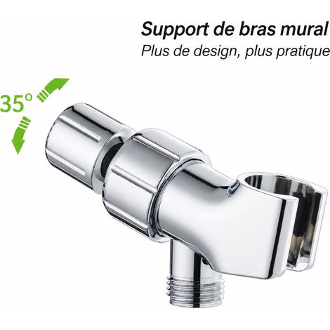 Support de bras de douche style américain en cuivre raccord G1/2 réglable 10,8 × 5,5 × 4,8 cm – Livraison gratuite (1/2)