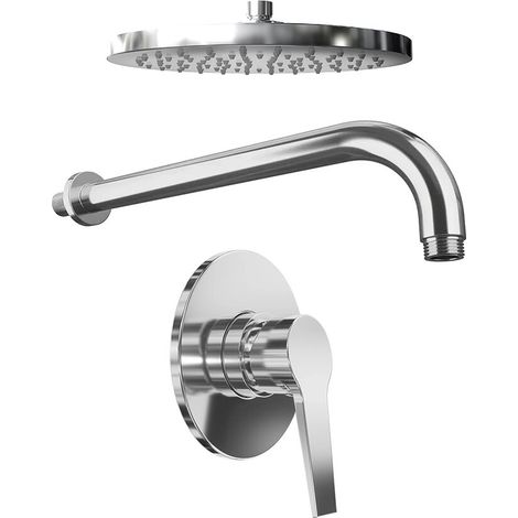 Set doccia cromato Miscelatore incasso Sophia con braccio e soffione 20 cm (1/4)