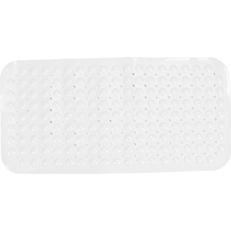 Tapis de bain antidérapant lavable grand format blanc 39x79cm (15,4x31,1 pouces) pour baignoire et douche, accessoire sol salle de bain senior (1/5)