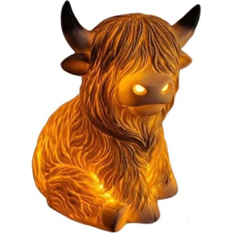 Veilleuse vache des Highlands à lumière douce, lampe de table décorative, veilleuse pour chambre d'enfant (1/5)